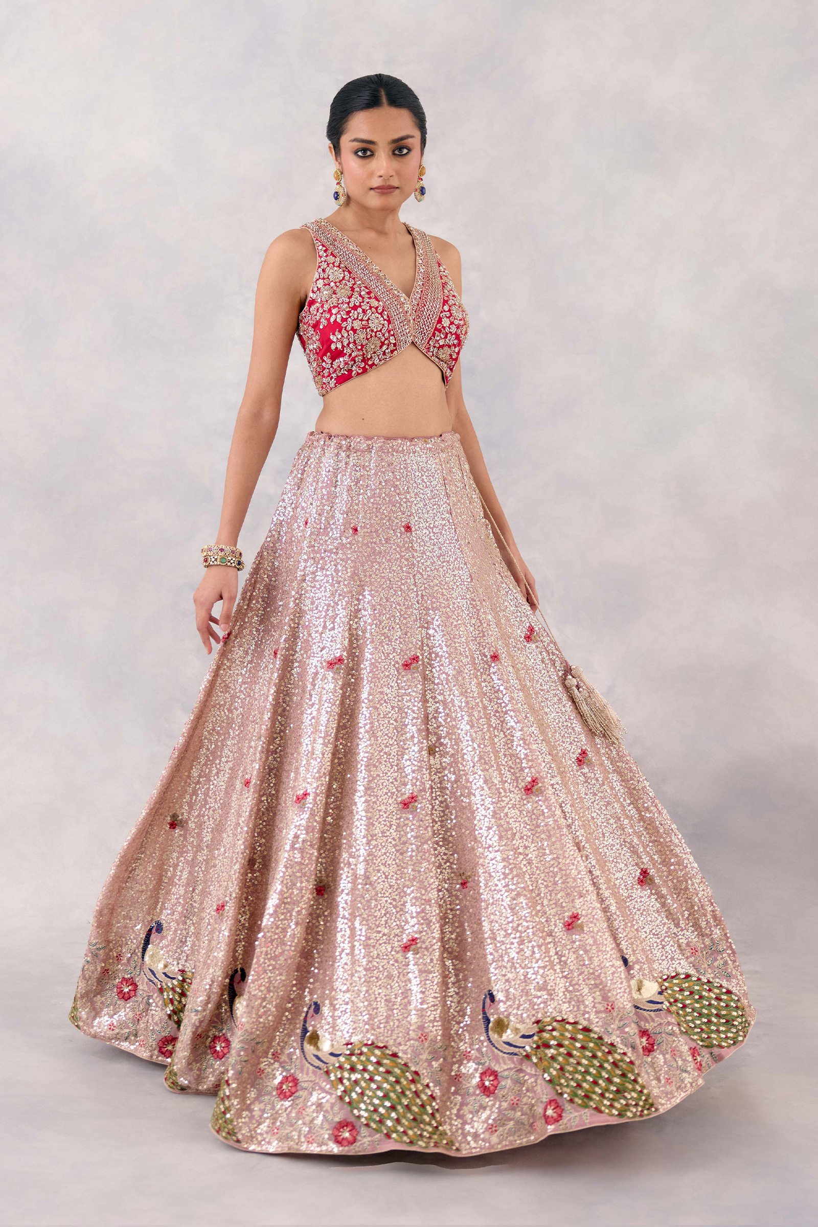 Hot pink Georgette Lehenga Set