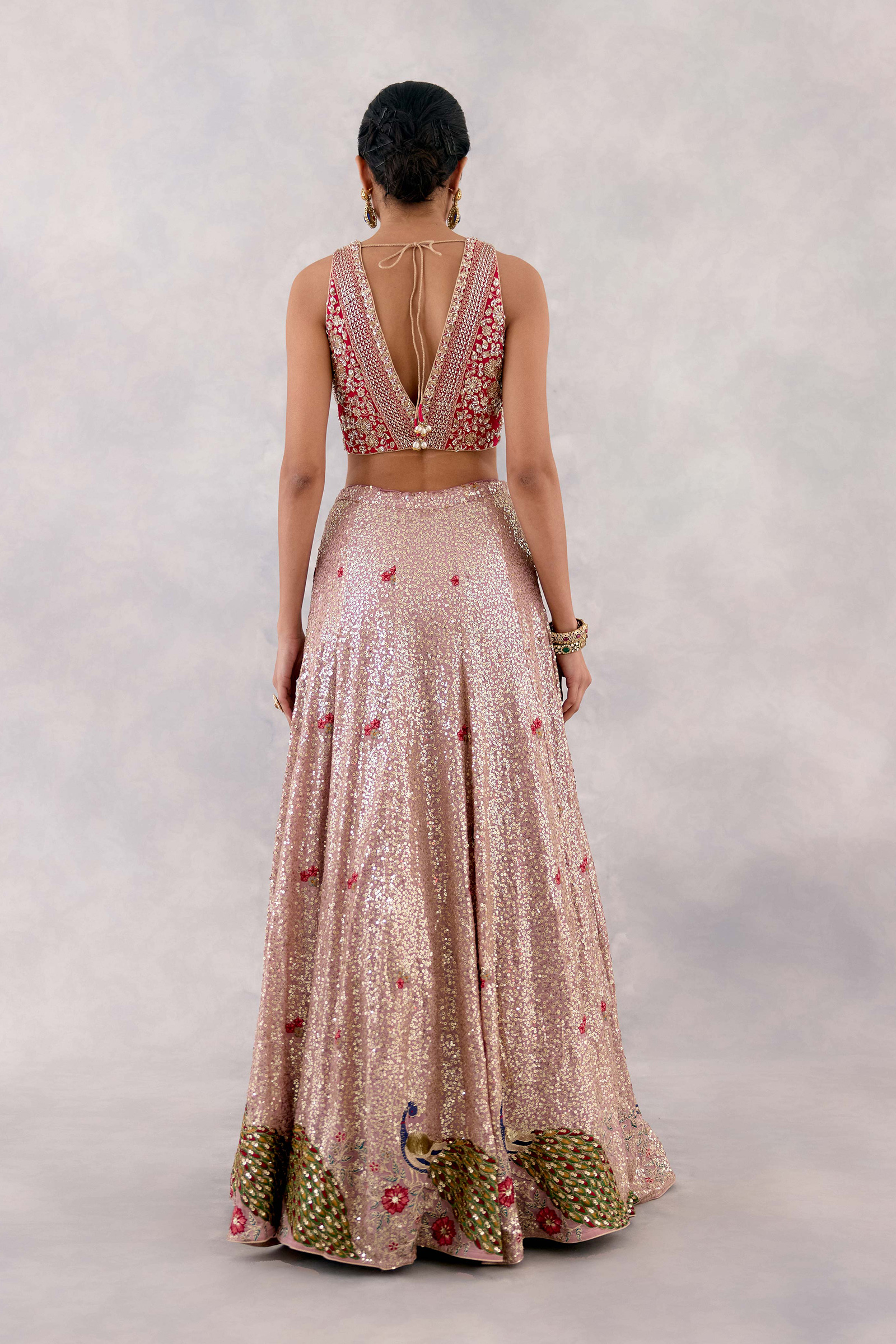 Hot pink Georgette Lehenga Set