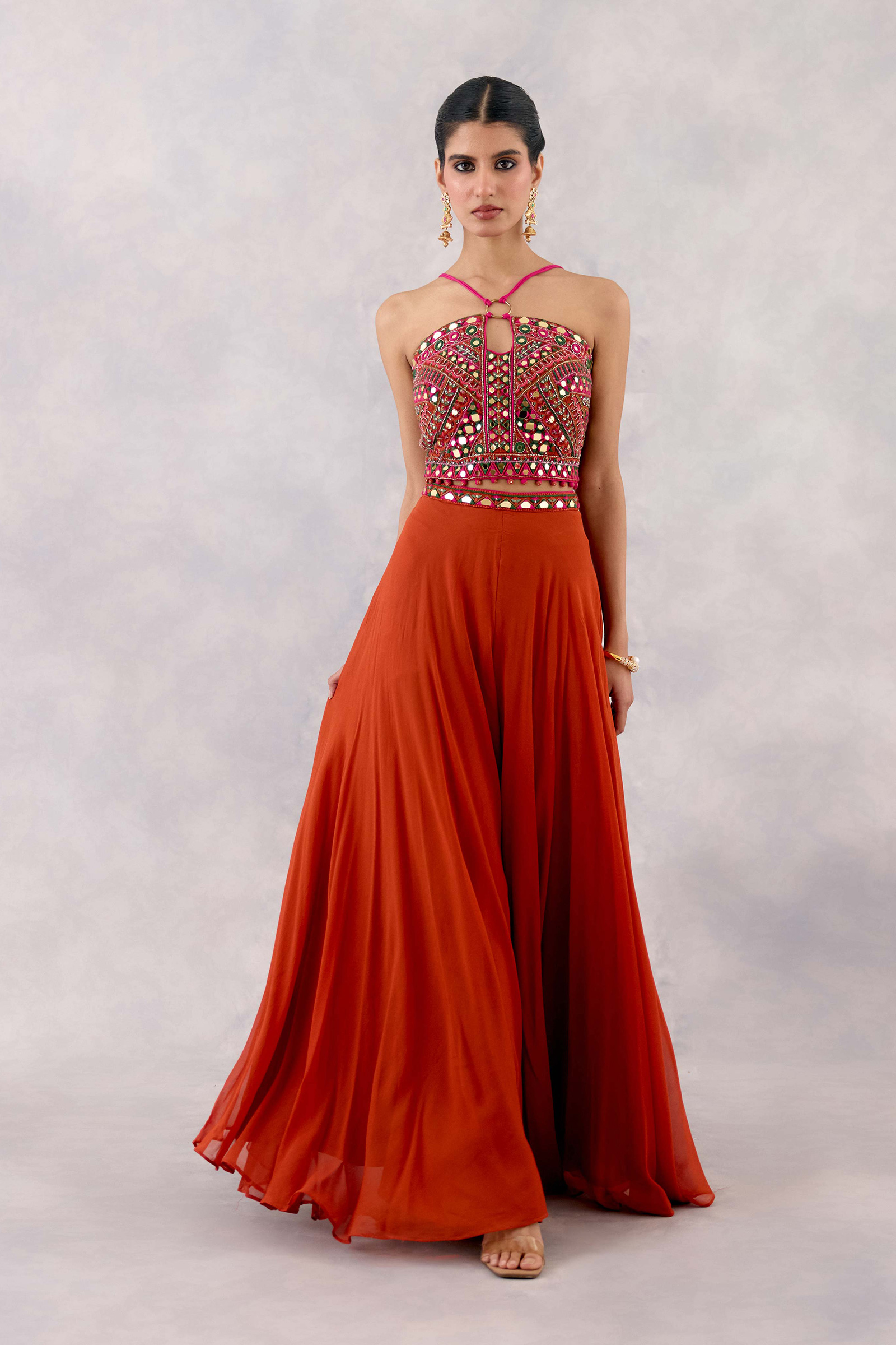 Rust Georgette Sharara set