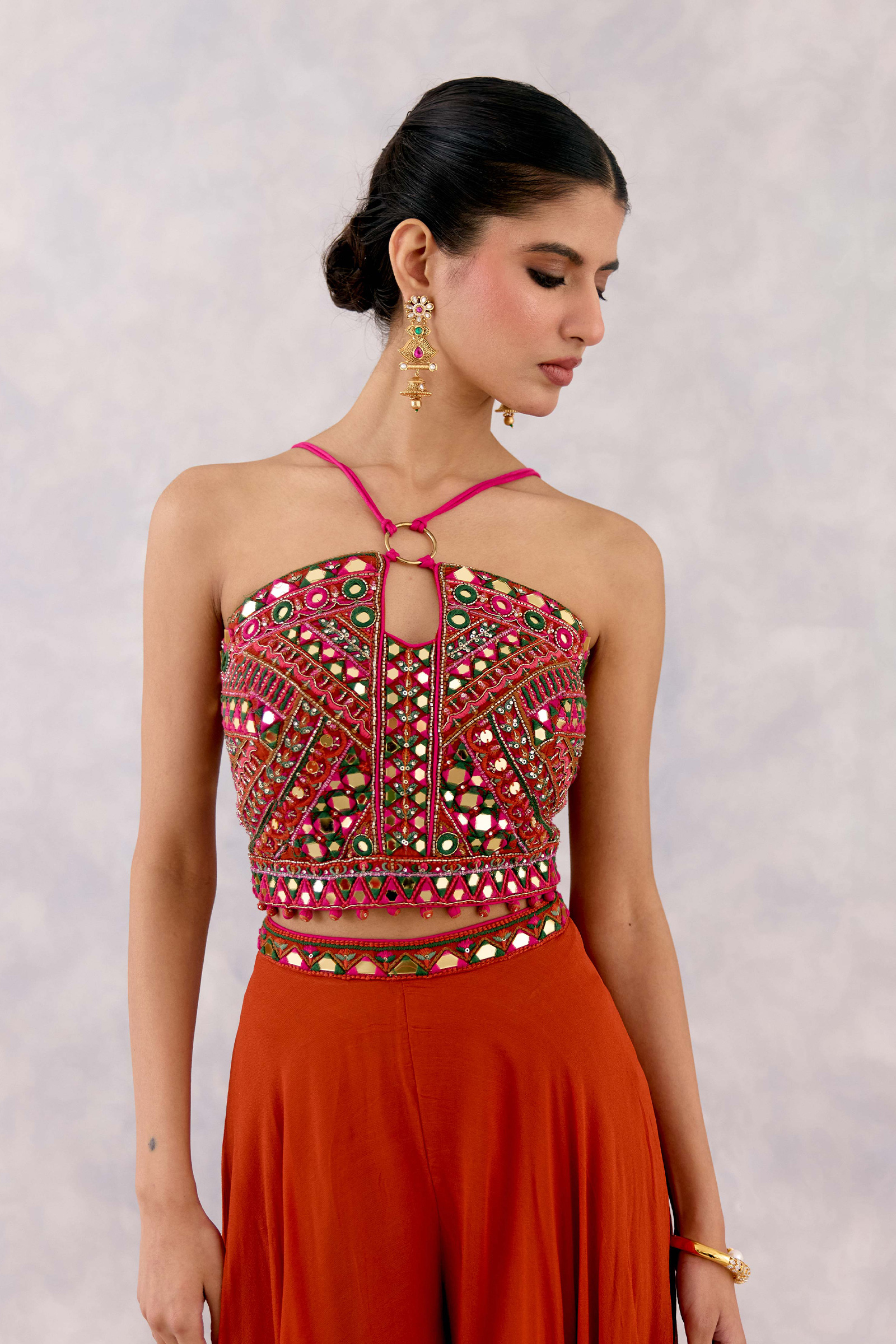 Rust Georgette Sharara set
