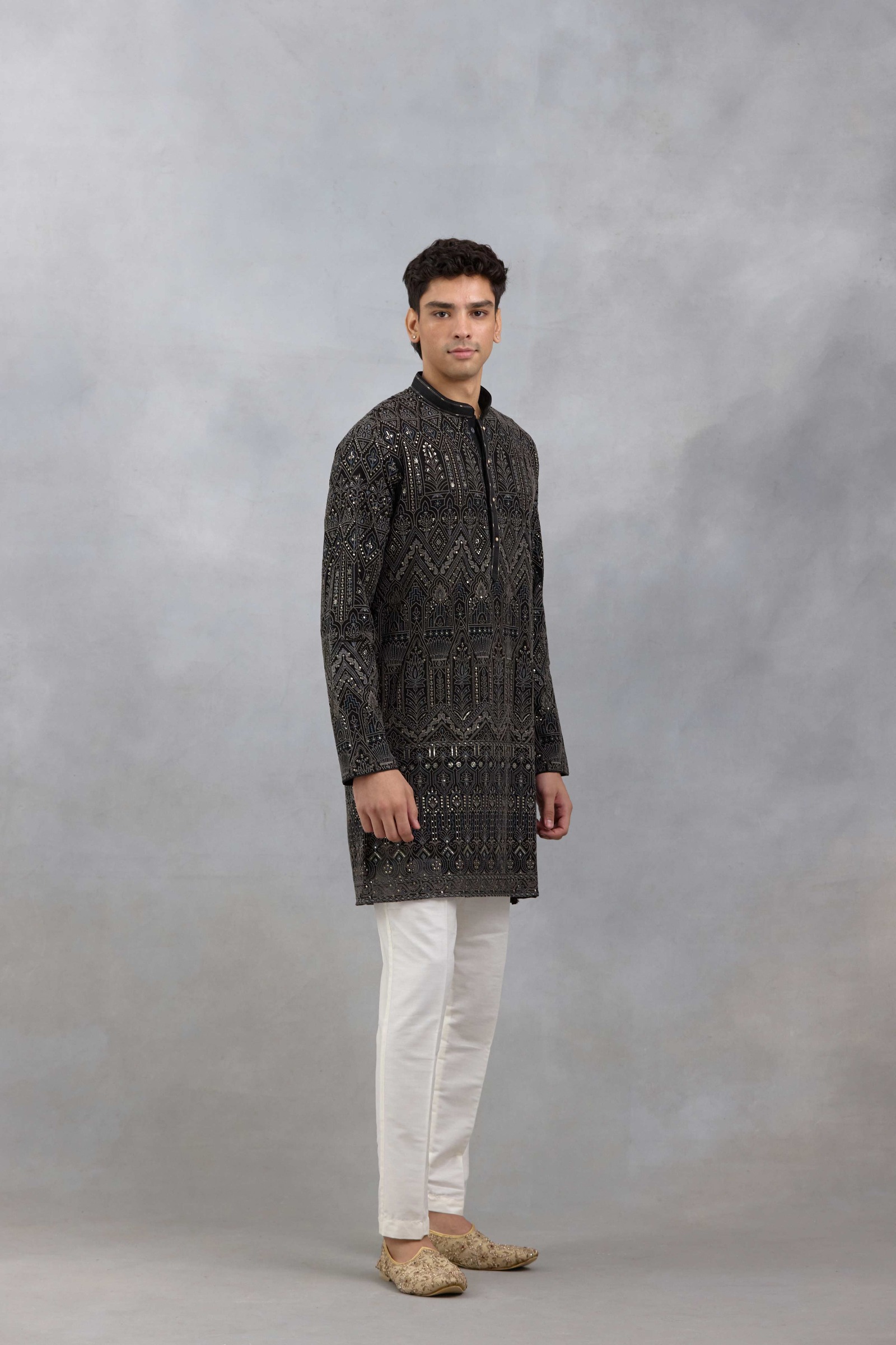Black Festive Kurta Set