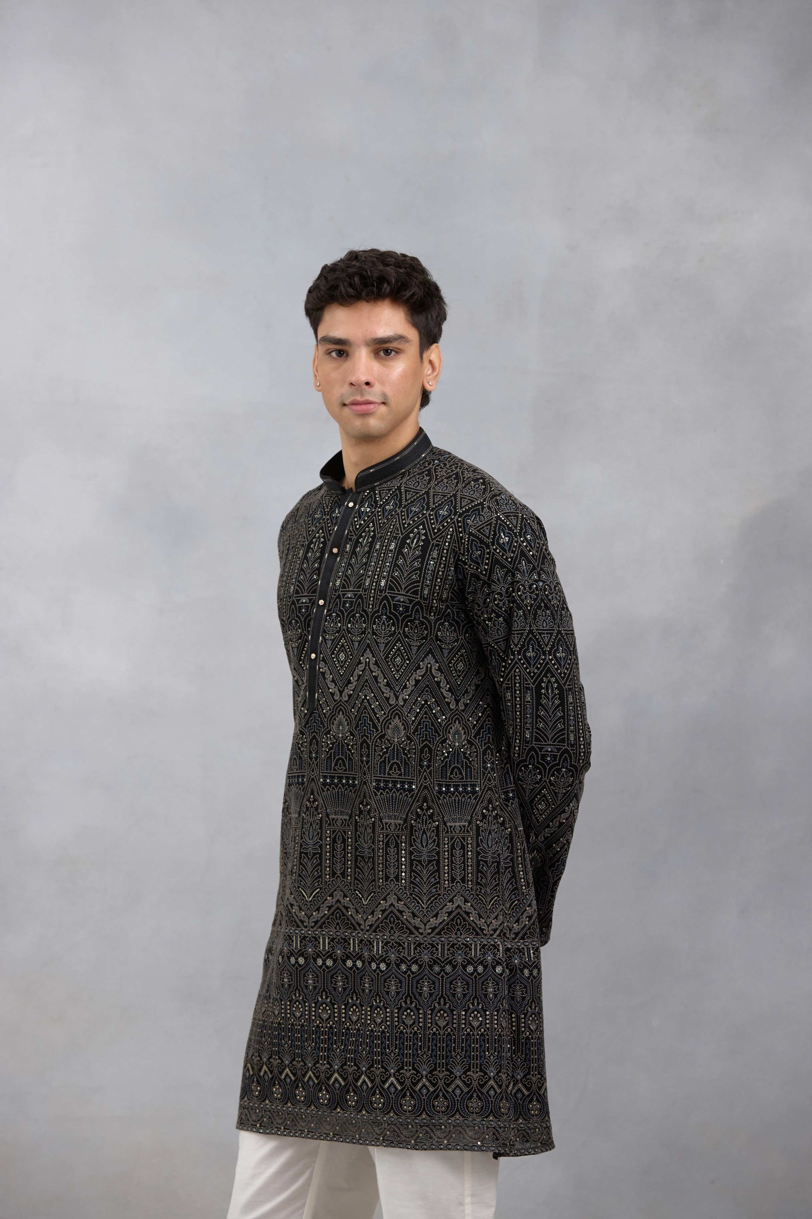 Black Festive Kurta Set