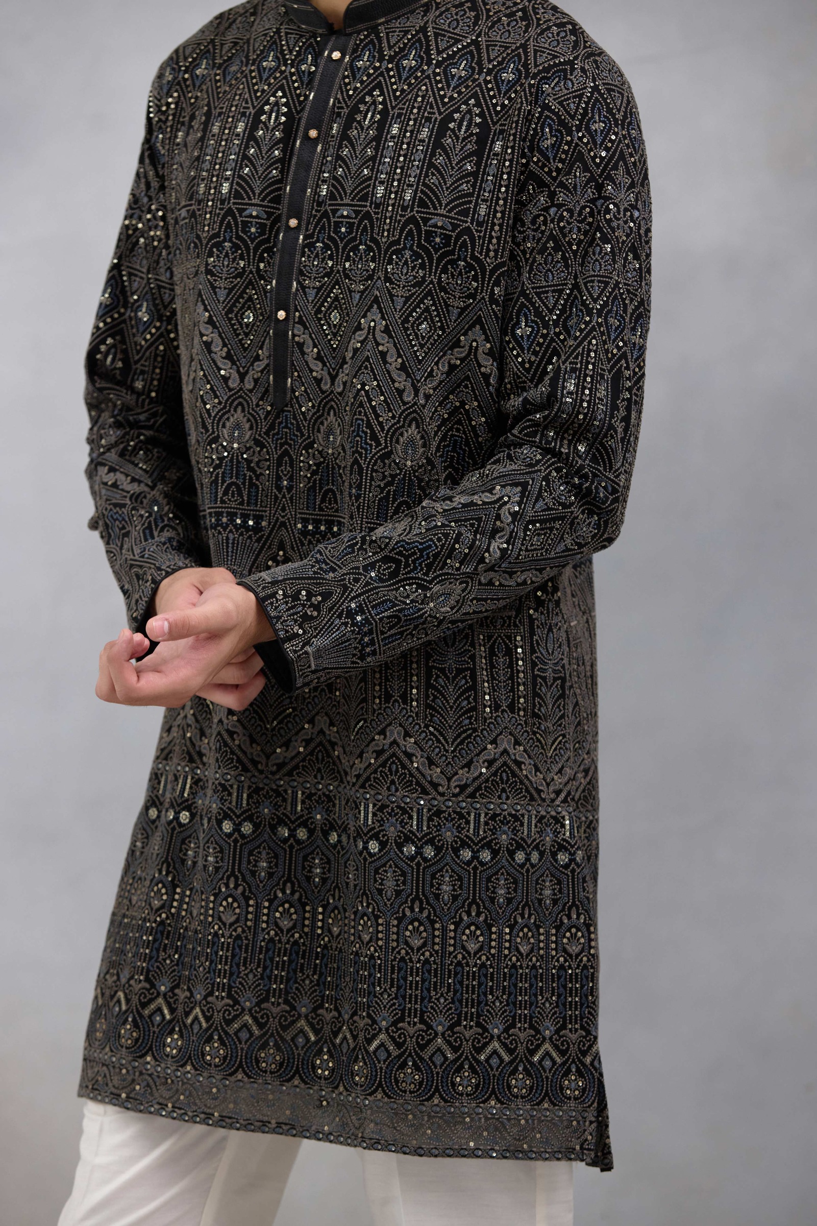 Black Festive Kurta Set