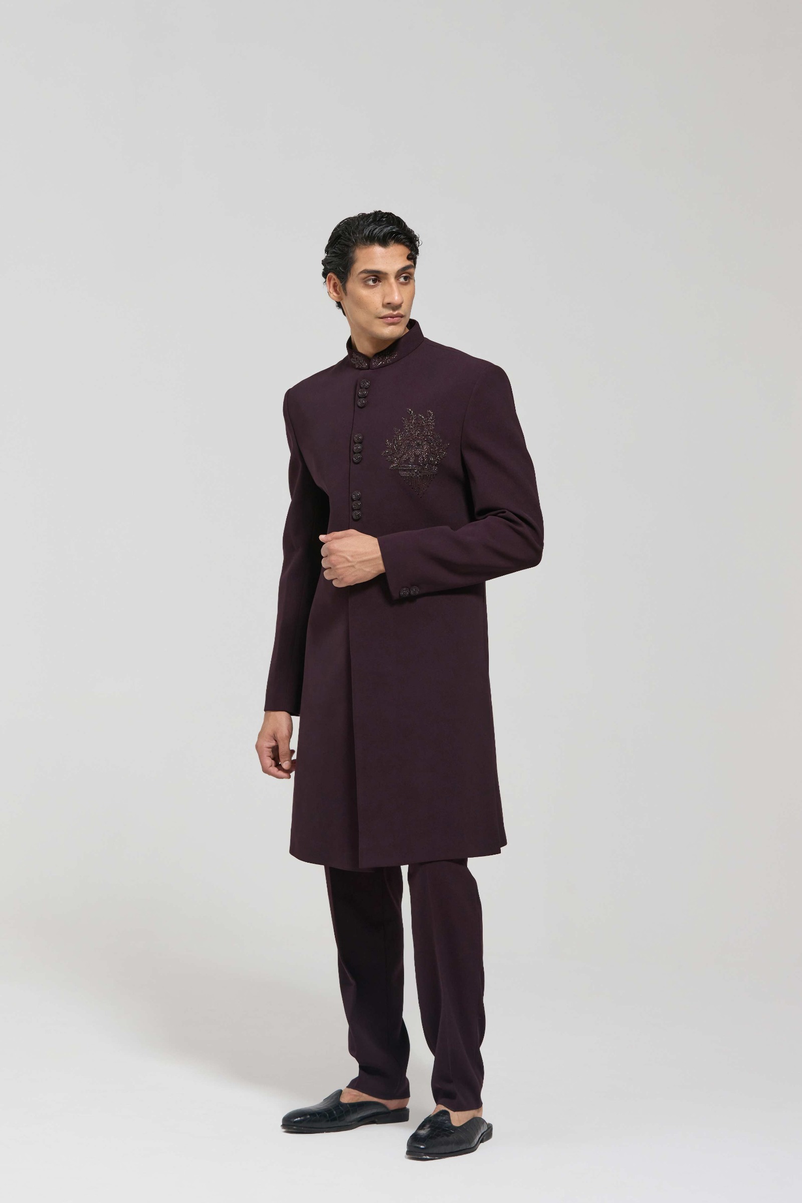 Wine Signature Sherwani Set