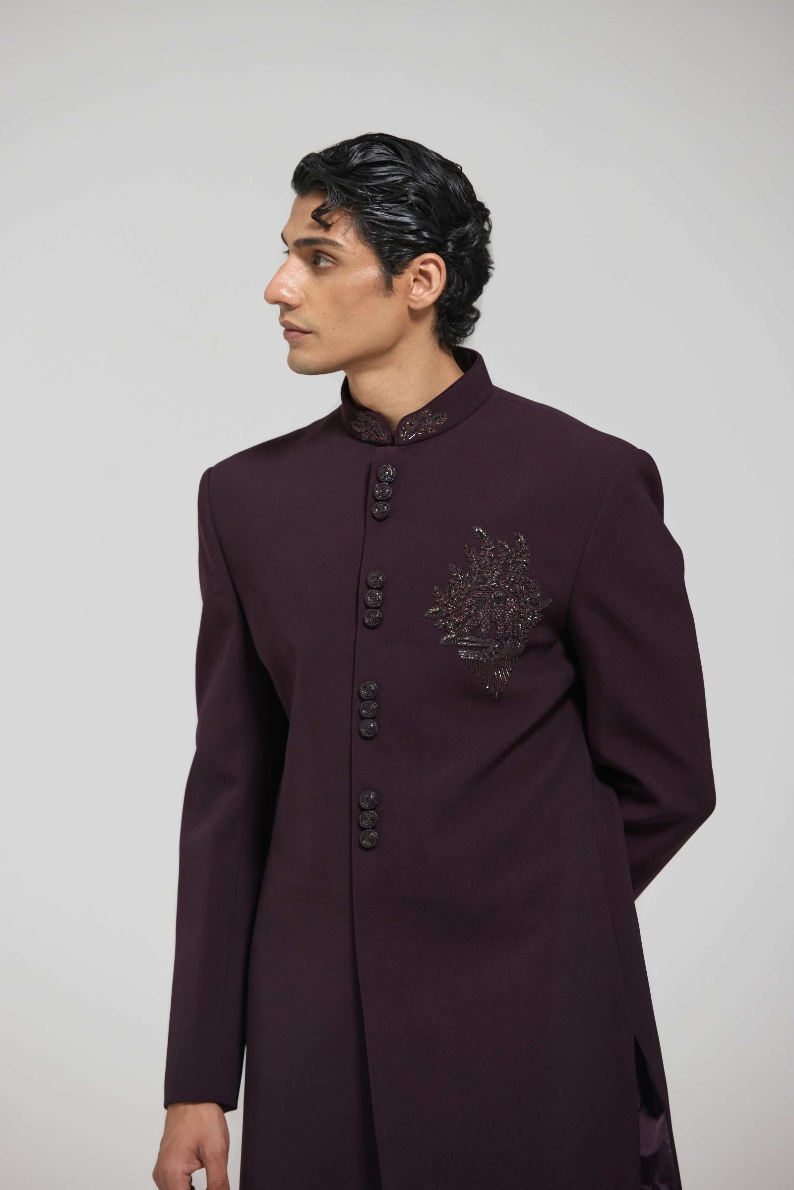 Wine Signature Sherwani Set