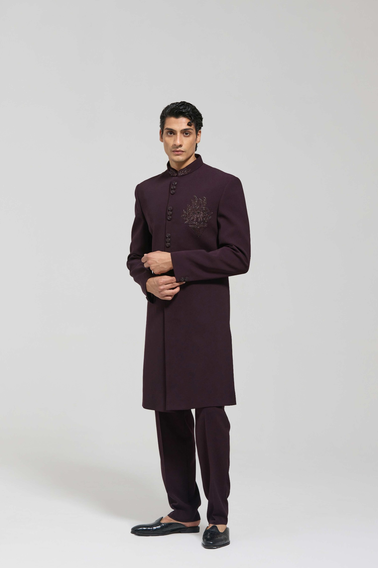 Wine Signature Sherwani Set