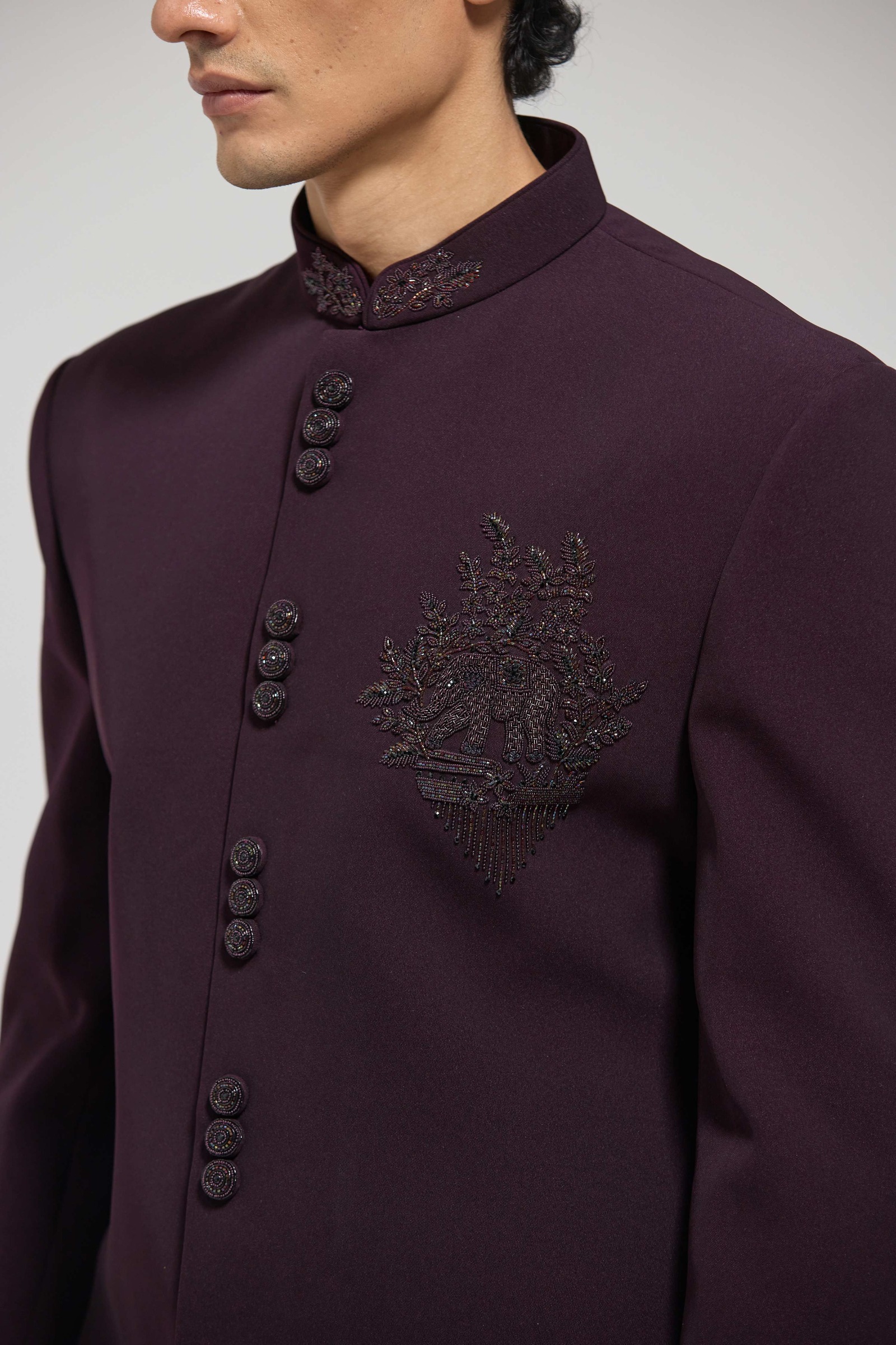 Wine Signature Sherwani Set