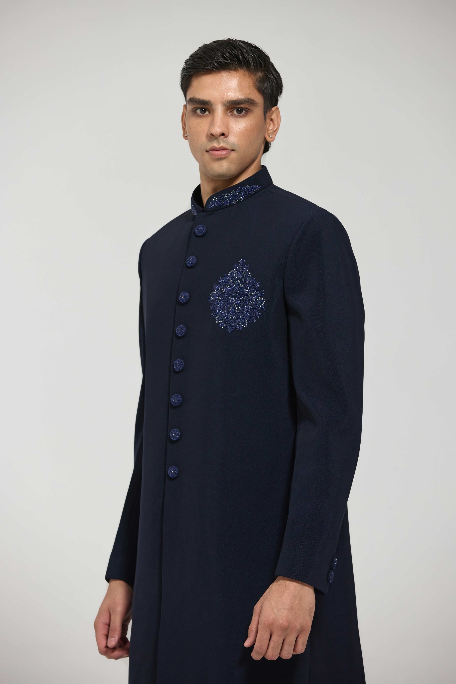 Navy Blue Signature Sherwani Set