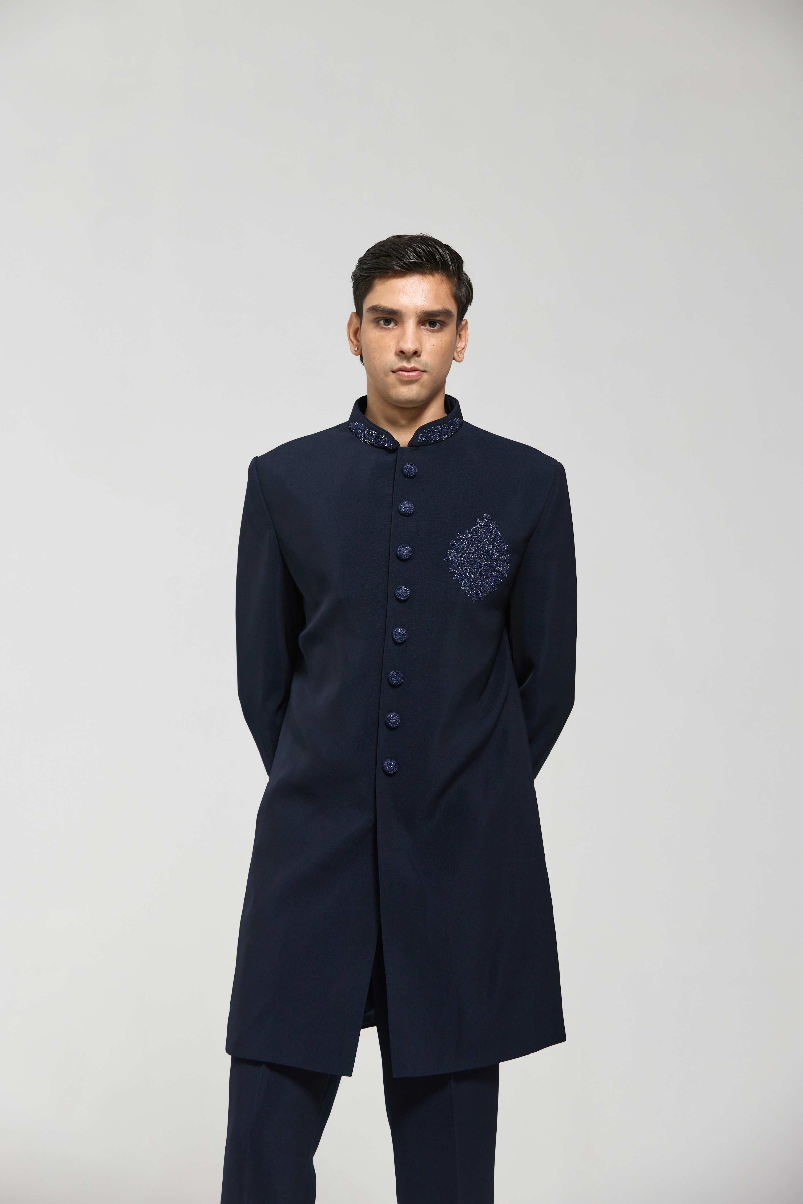 Navy Blue Signature Sherwani Set