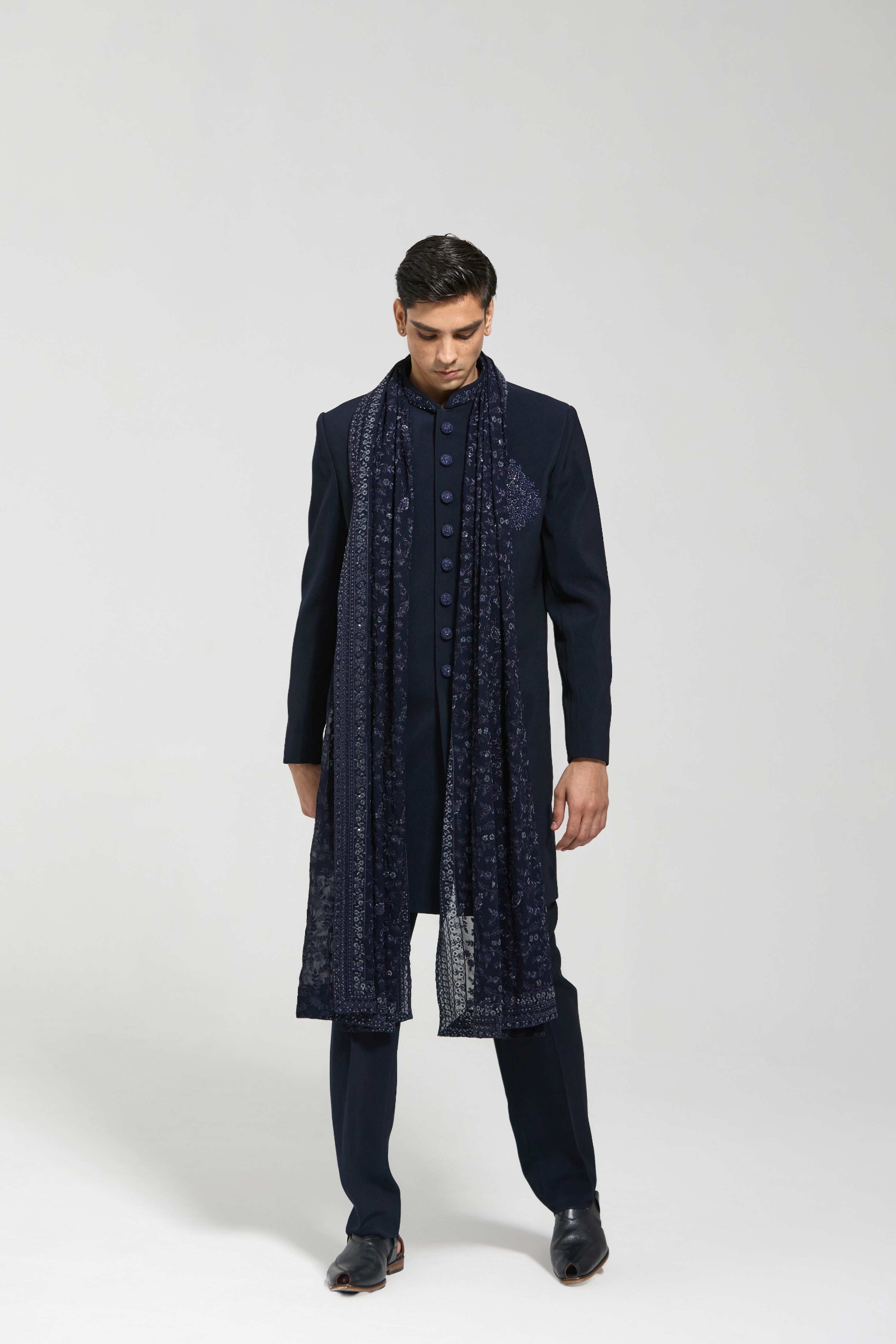 Navy Blue Signature Sherwani Set