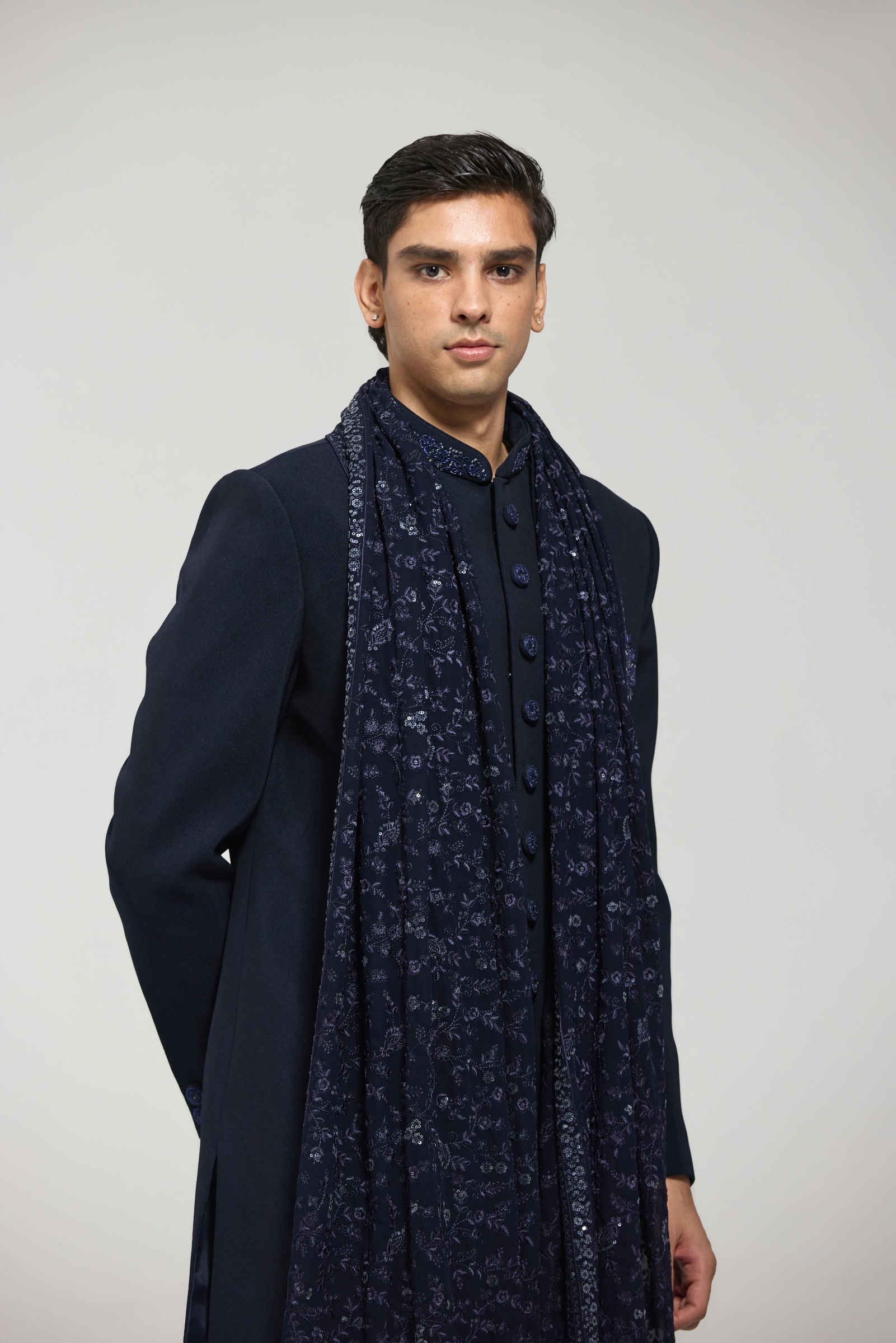 Navy Blue Signature Sherwani Set