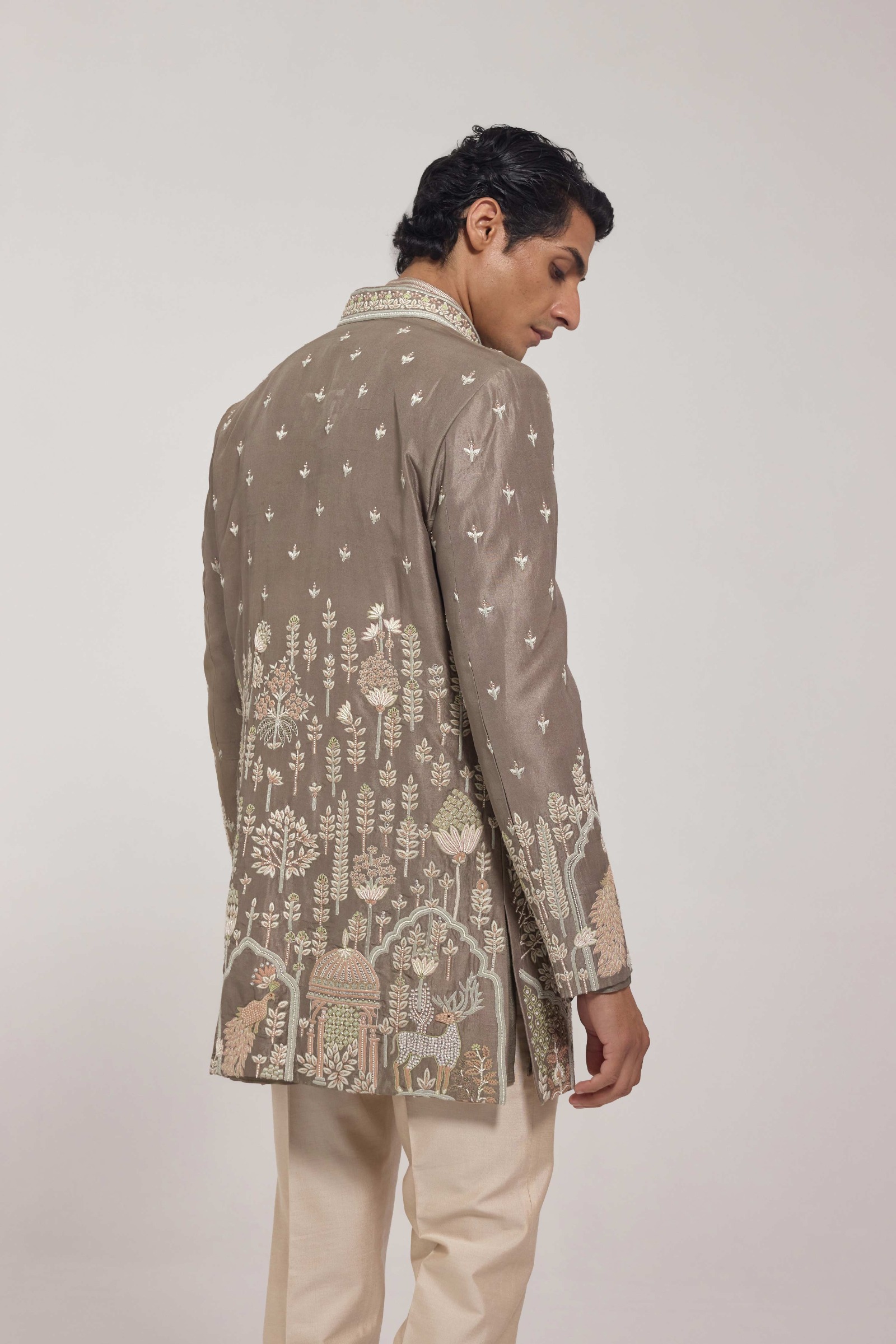 Olive Front-Open Jacket Set