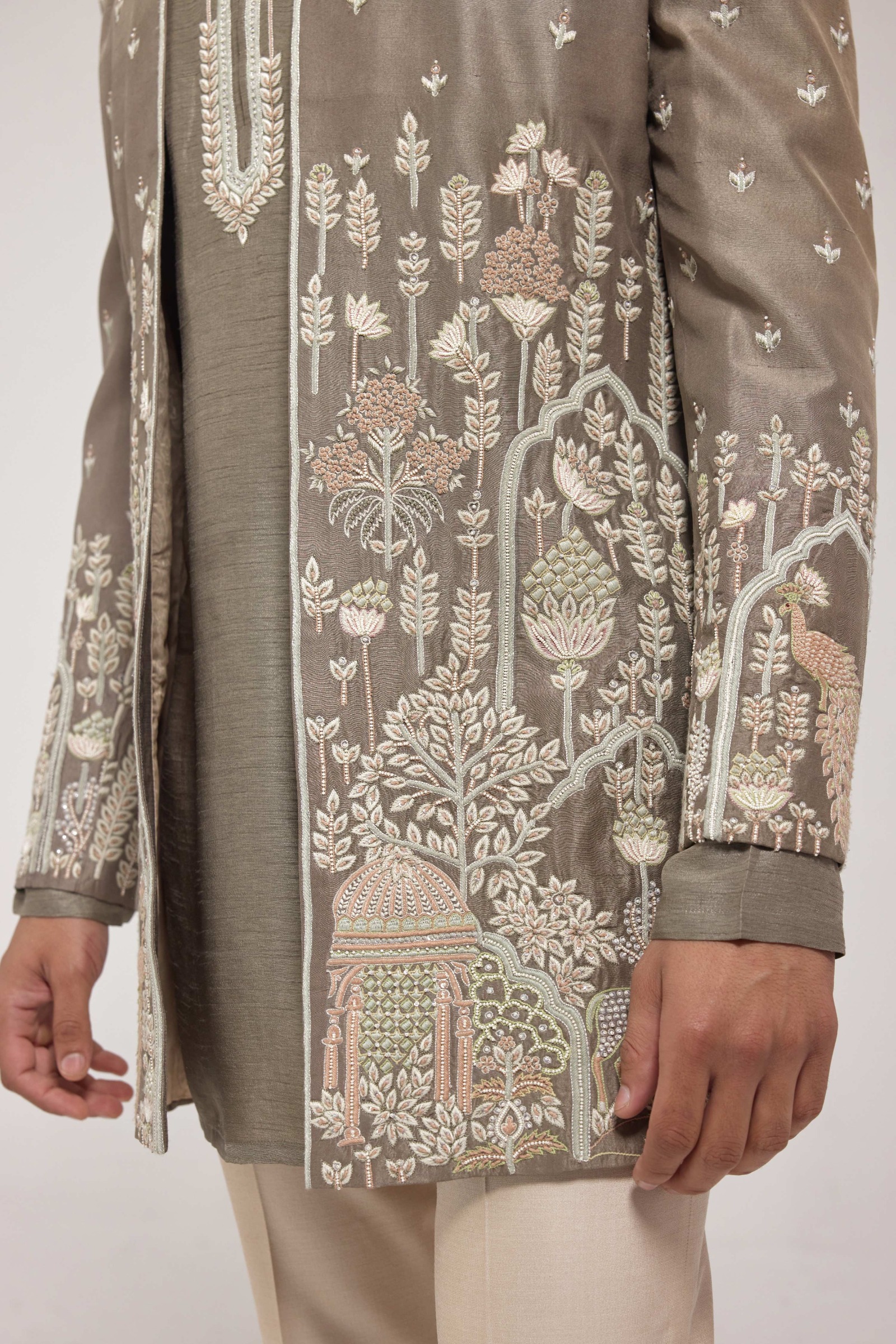 Olive Front-Open Jacket Set