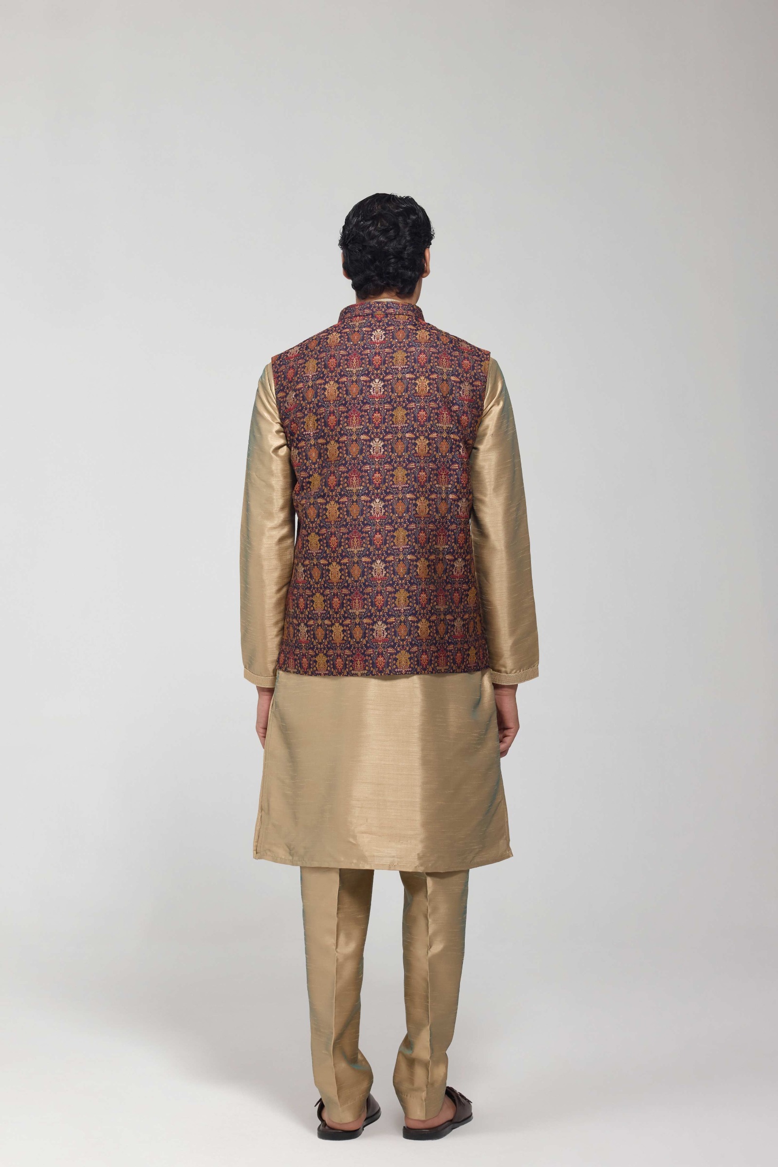 Multicolour Embroidered Half Jacket Set