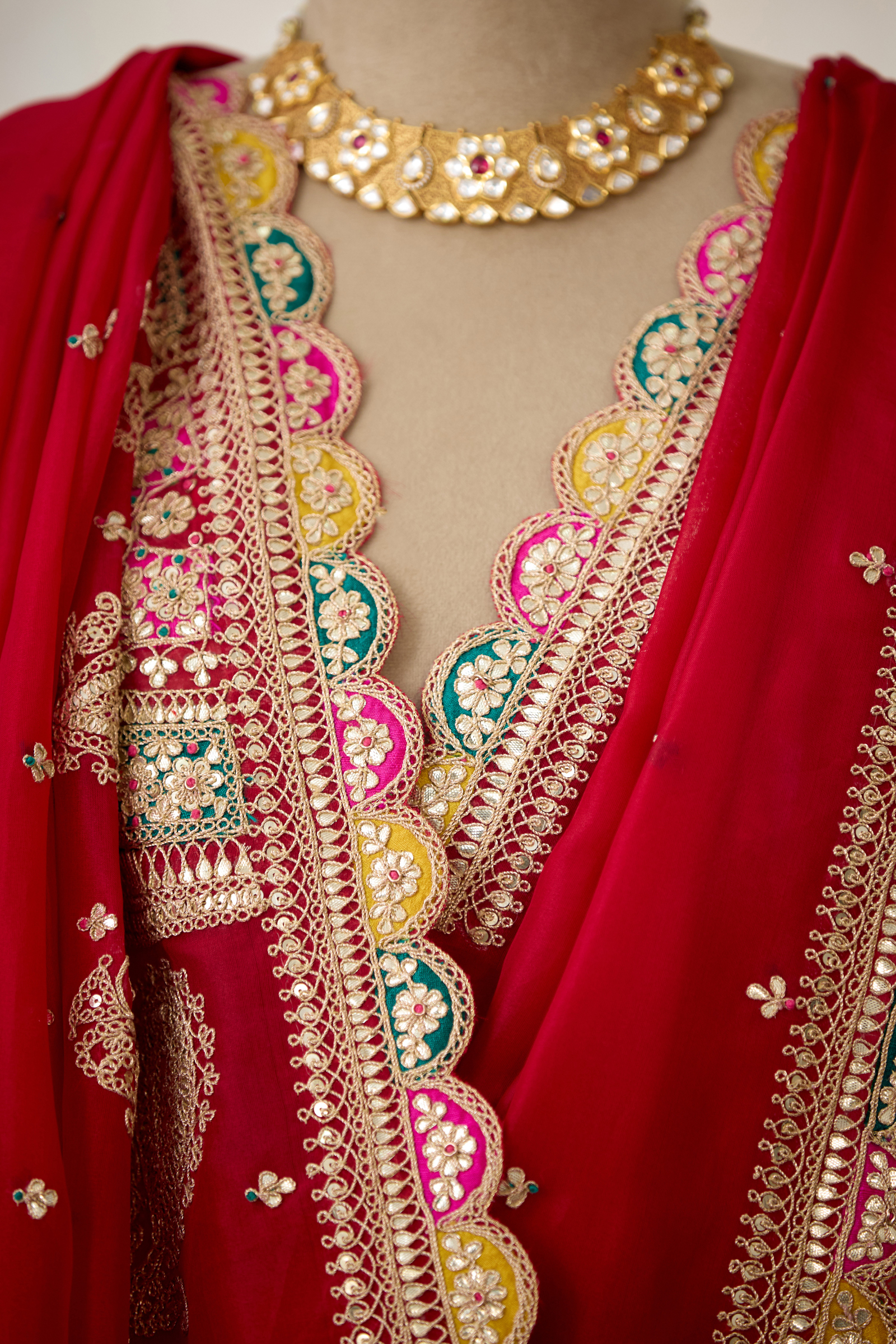 Ruby Red Organza Saree