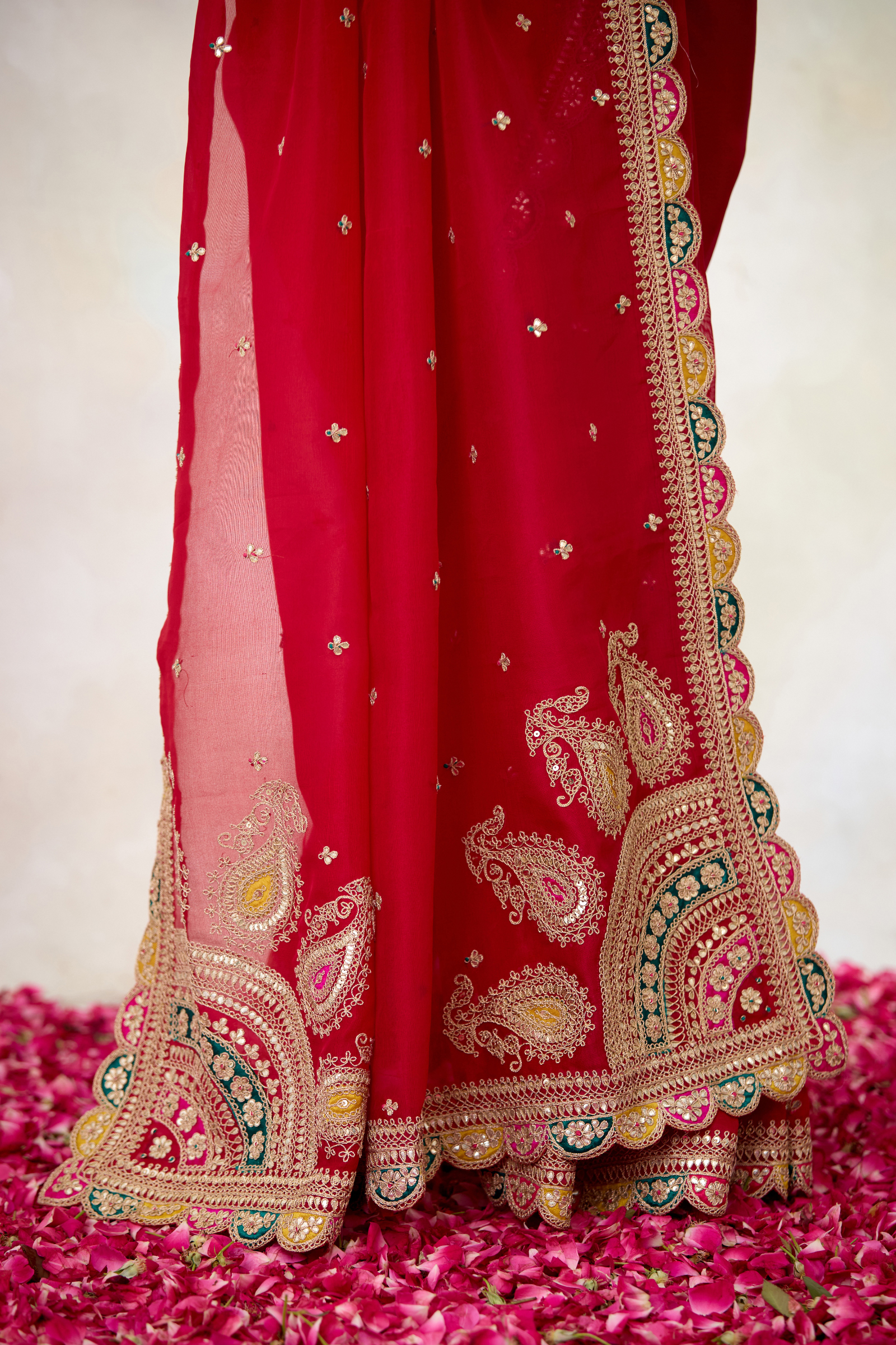 Ruby Red Organza Saree