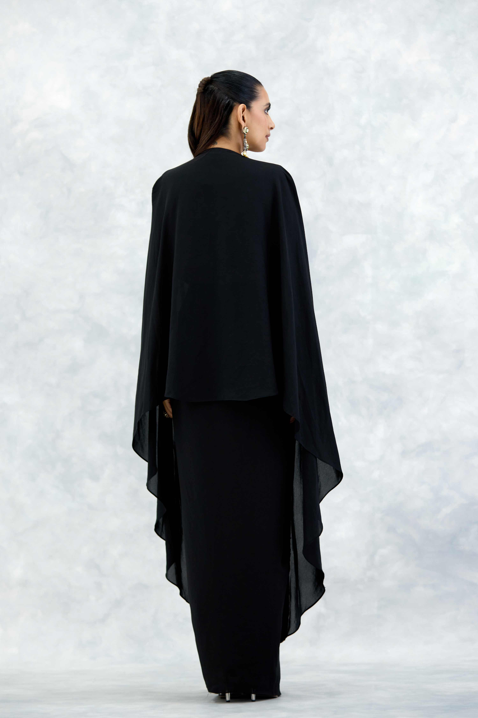 Black Georgette Kaftan Set