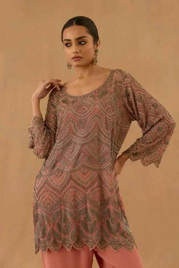 Dusty Rose Georgette Suit Set