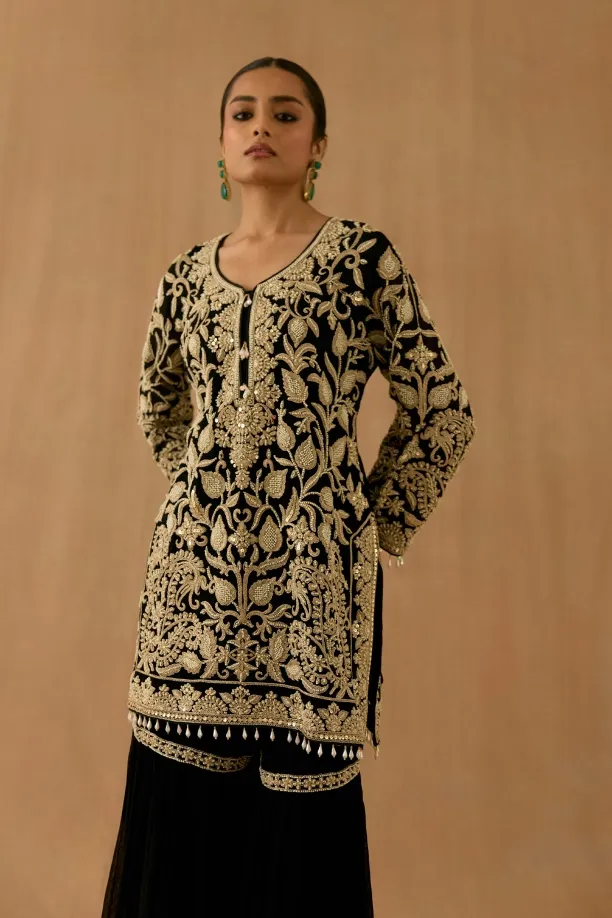 Black Georgette Garara set