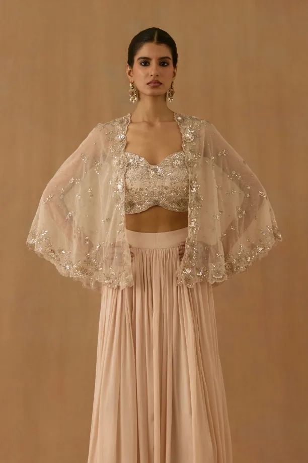 Champagne Silk lehenga set