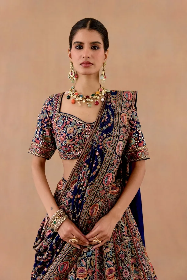 Deep Blue Georgette lehenga set