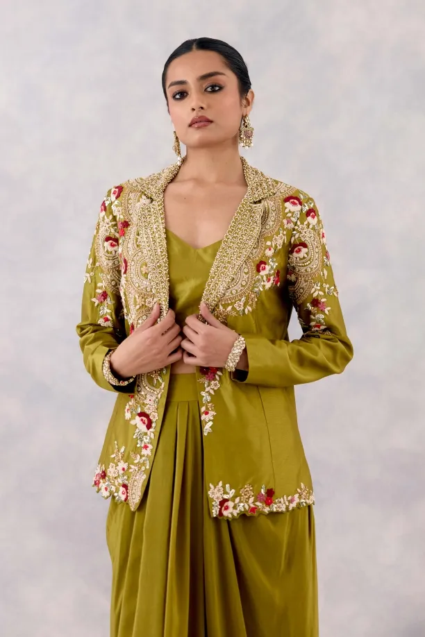 Olive Green Crepe Co-ord set