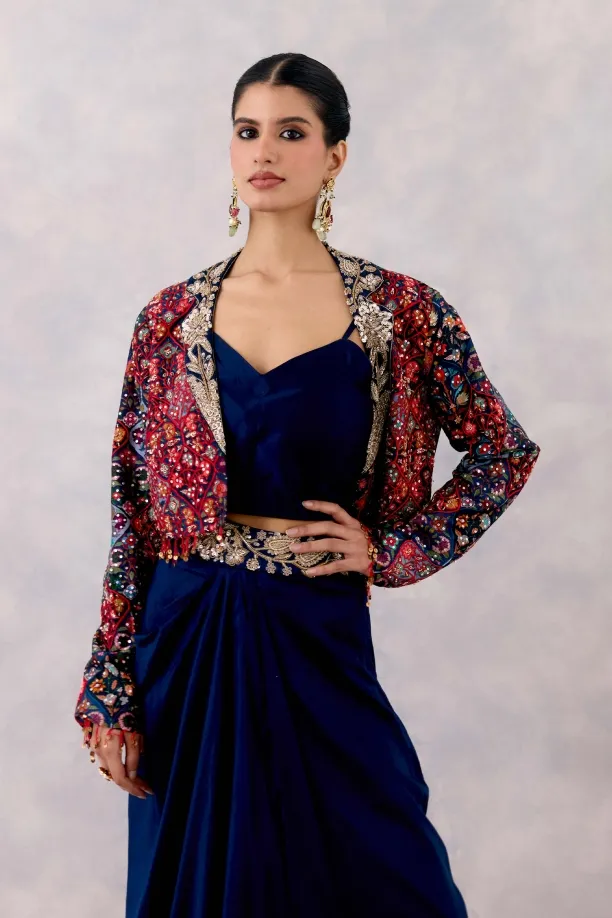 Navy Blue Silk Co-ord set