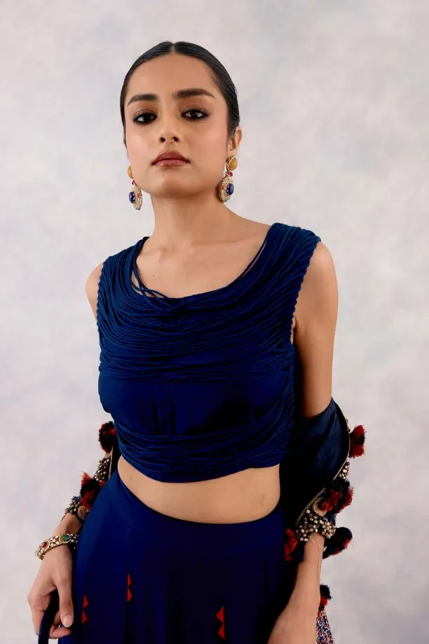 Midnight Blue Georgette lehenga set