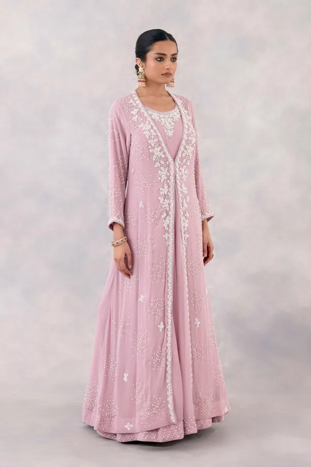 Lilac Georgette Anarkali Set