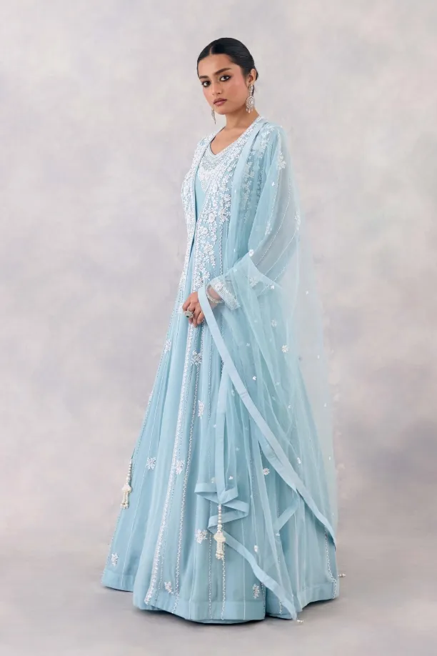 Powder Blue Georgette Anarkali set