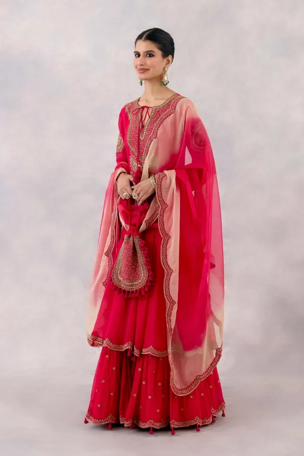 Rani Pink Georgette Anarkali set