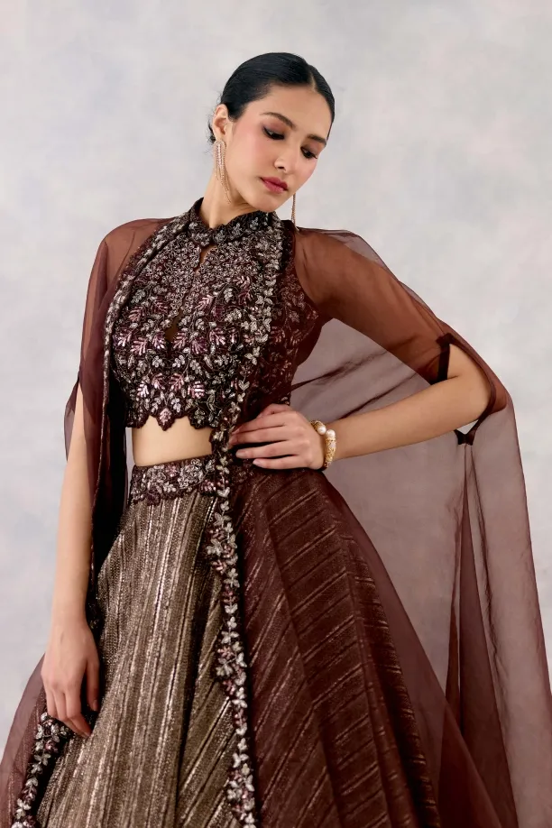 Bronze Organza Lehenga set