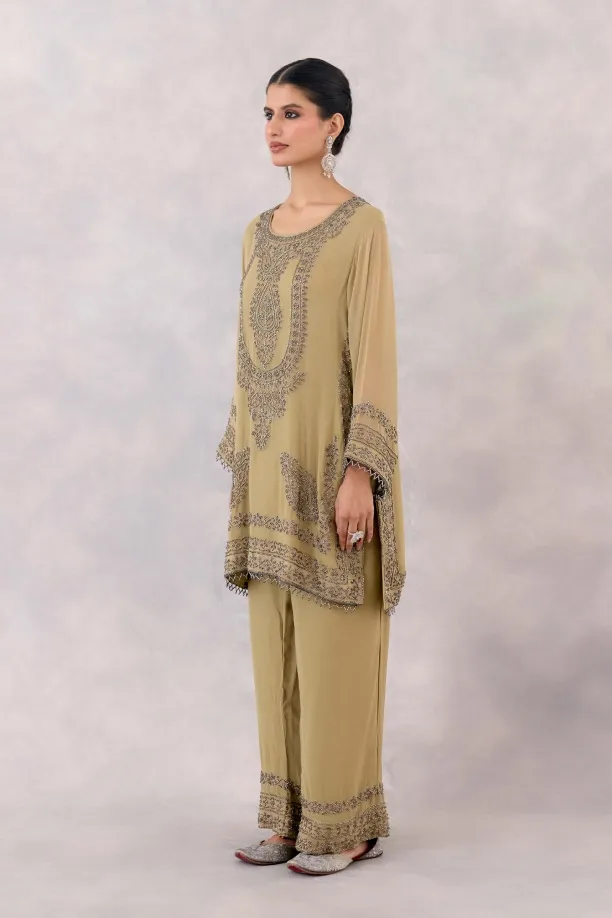 Olive Green Georgette suit set