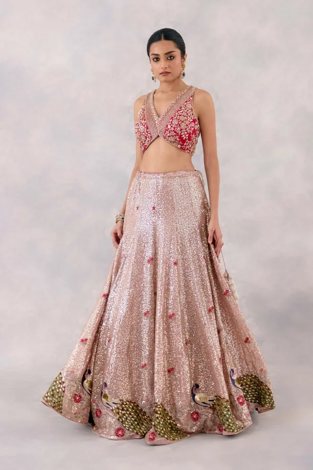 Hot pink Georgette Lehenga Set