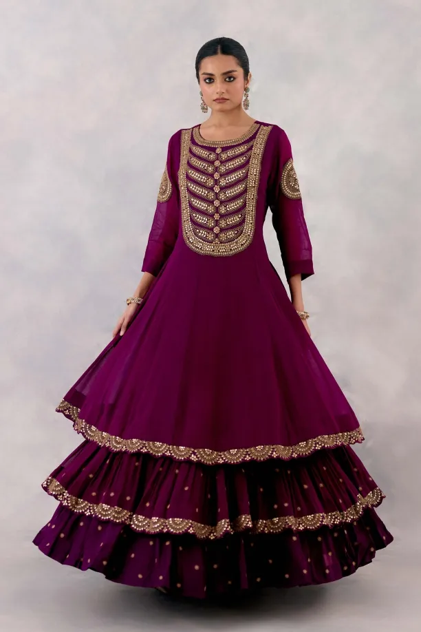 Royal Purple Georgette Anarkali set