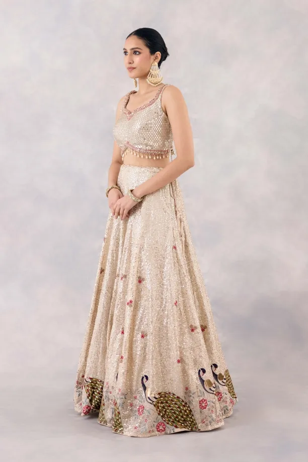 Beige Georgette Lehenga set