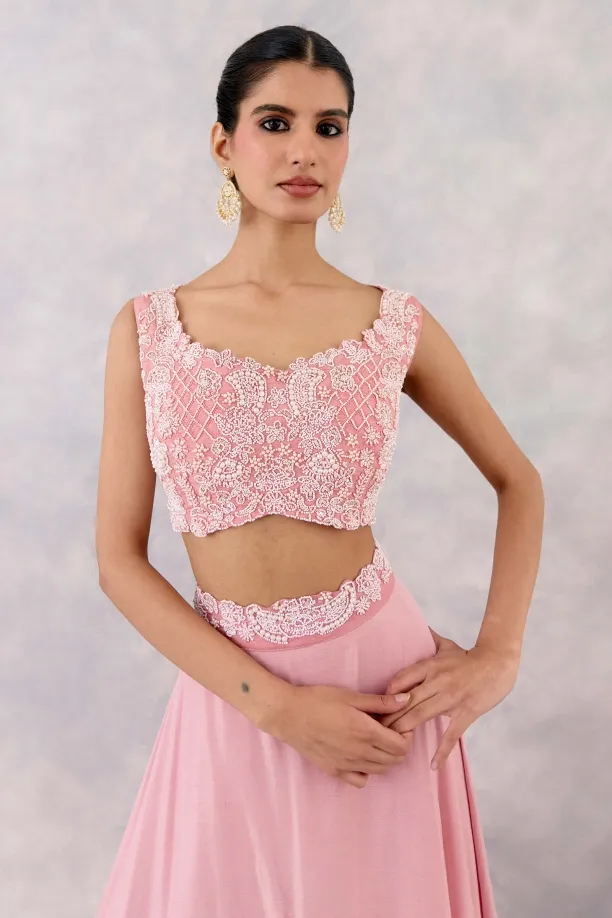 Pink silk Lehenga set
