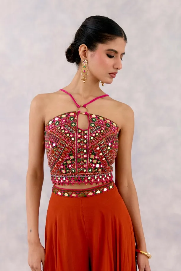 Rust Georgette Sharara set