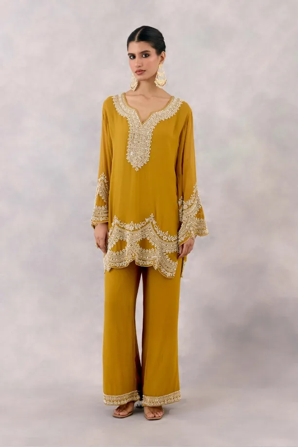 Mustard Georgette Suit Set