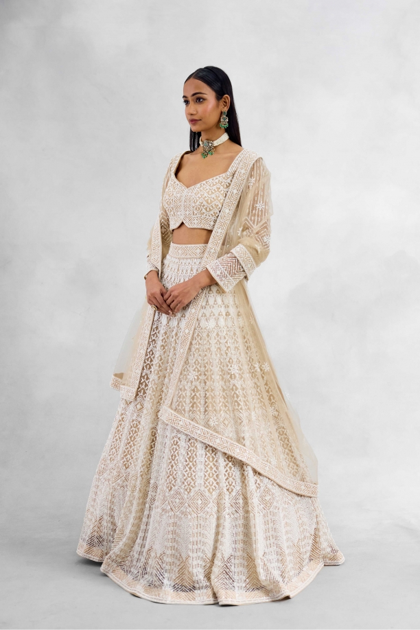 Coconut Creme Lehenga Set