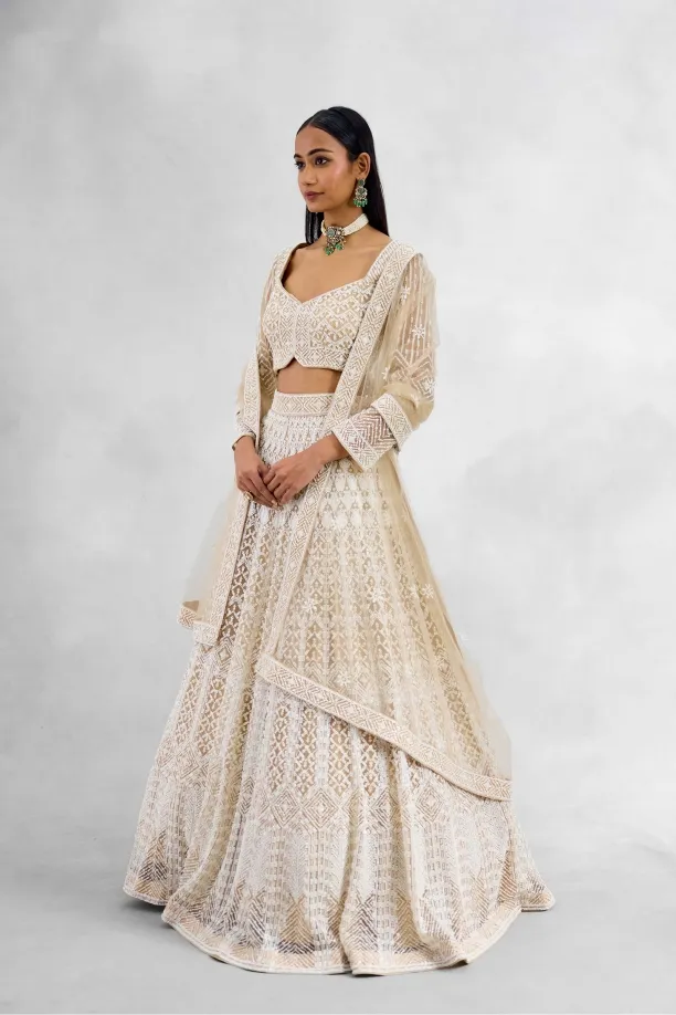 Coconut Creme Lehenga Set