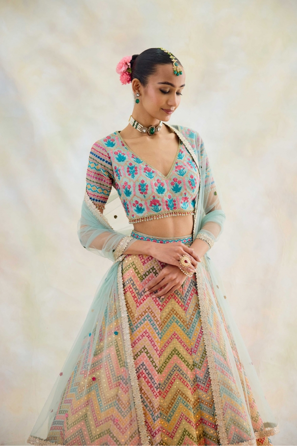 Mahogany Orange Lehenga Set