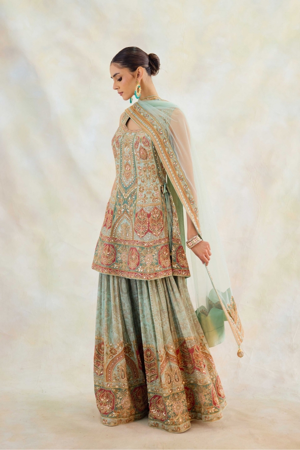 Pistachio Green Sharara Set 