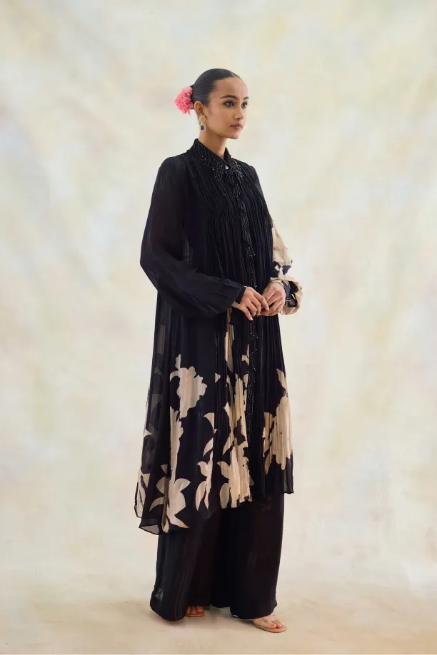 Black Mist Crepe Suit Set