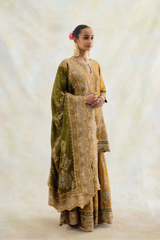 Honey Mustard Yellow Garara Set 
