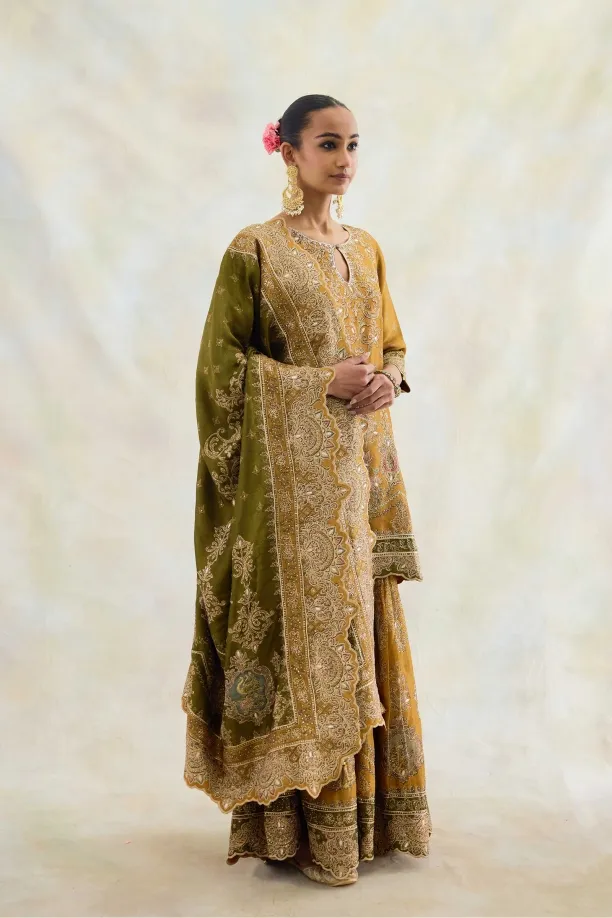 Honey Mustard Yellow Garara Set 