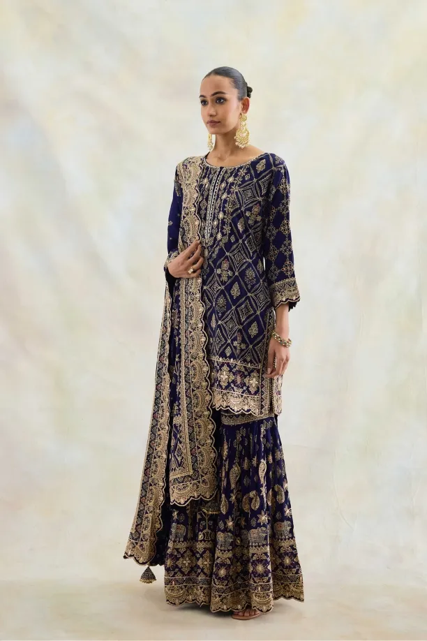 Mystic Navy Blue Garara Set 