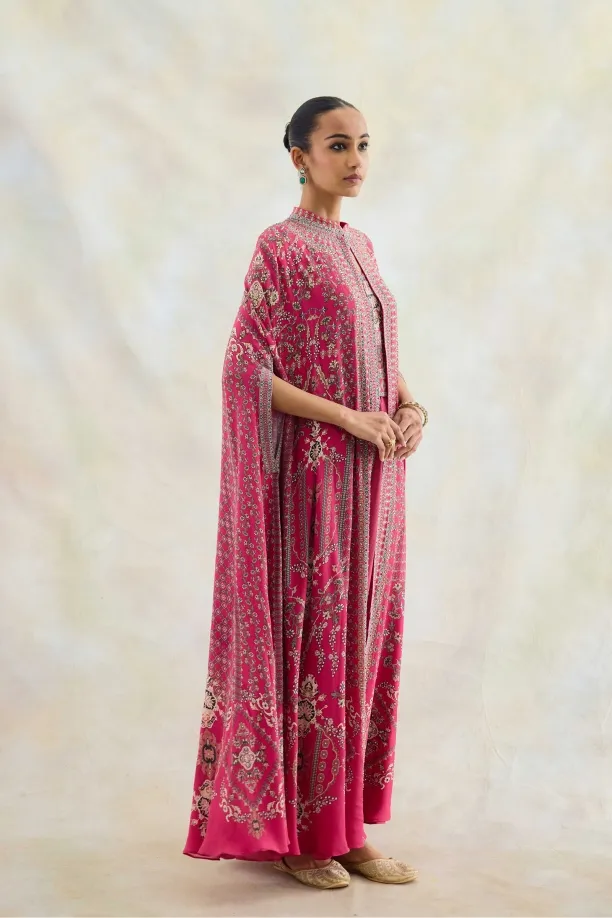 Claret Pink Kaftan Set 