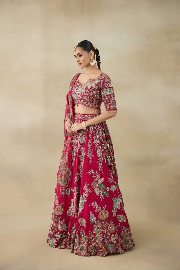 Rich Burgundy Lehenga Set 