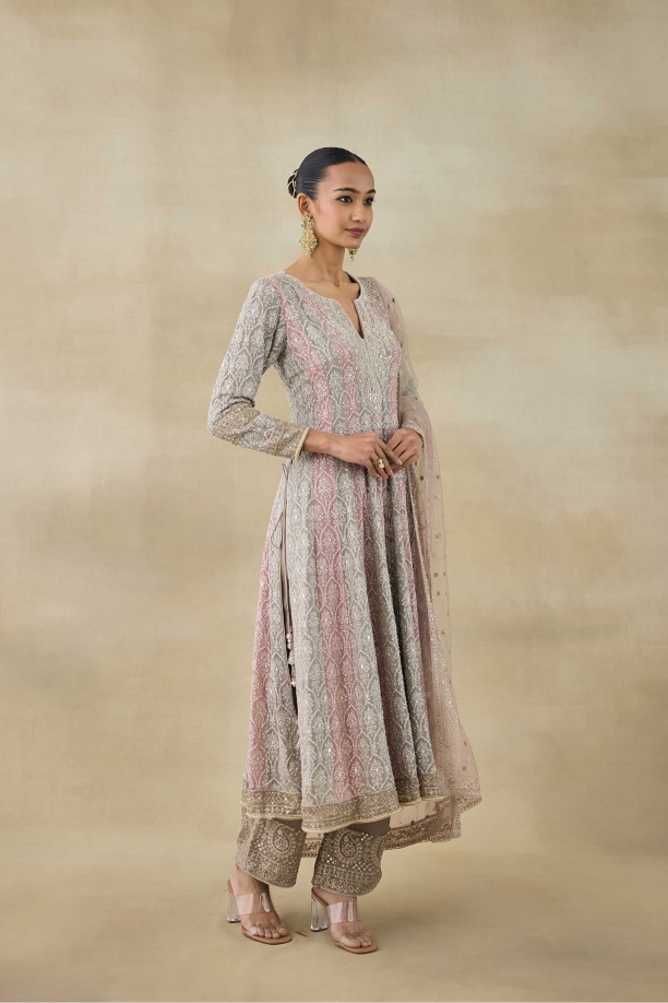 Dim Grey Georgette Suit Set